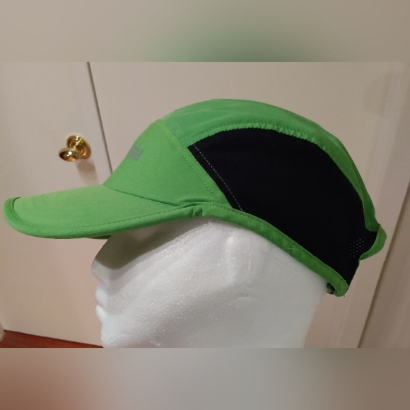 Columbia 5 Panel Floppy Cycling Sport Neon Green Adjustable Men's Nylon Cap Hat - Picture 4 of 12